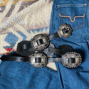 Black Leather Concho Belt